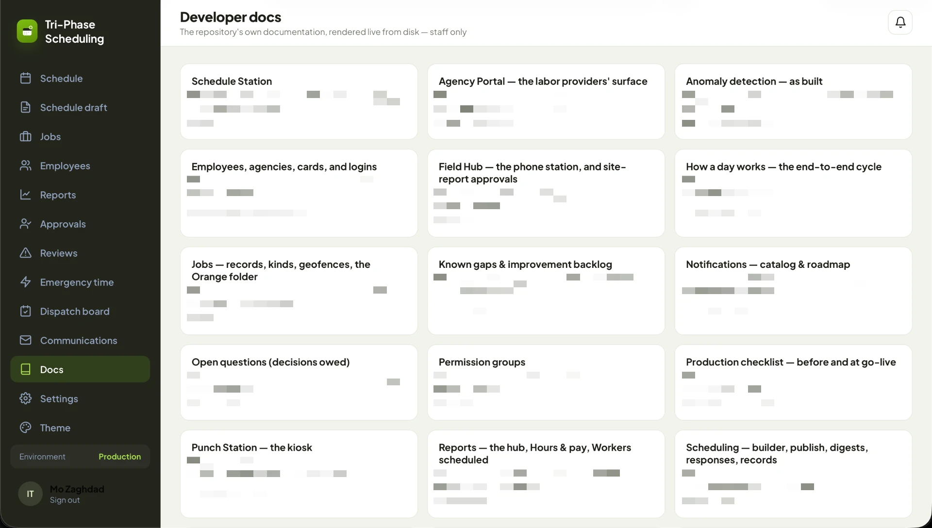 ScheduleStation — developer docs hub (details redacted)